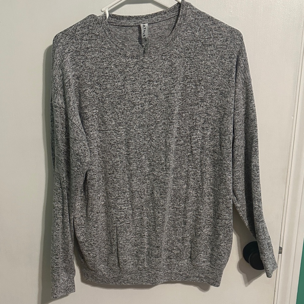 0033 Athleta Heathered Gray Women's Crew Neck Sweater size XS‎